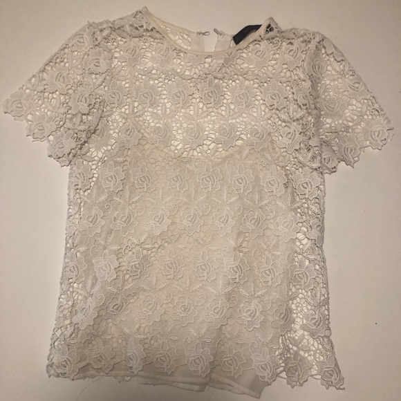ZARA | Lace Short Sleeve Shirt - Picture 4 of 7